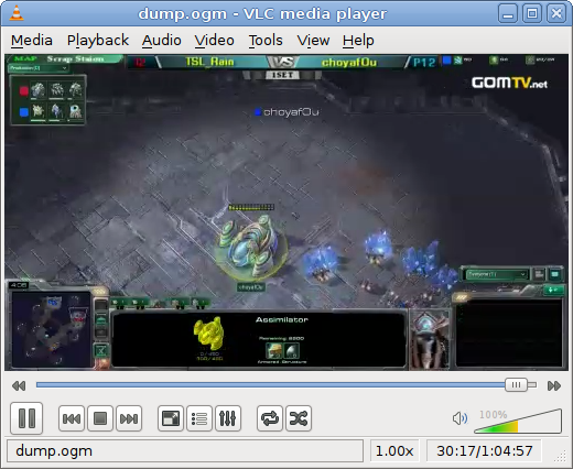 Example of GOMstreamer with a GSL stream.